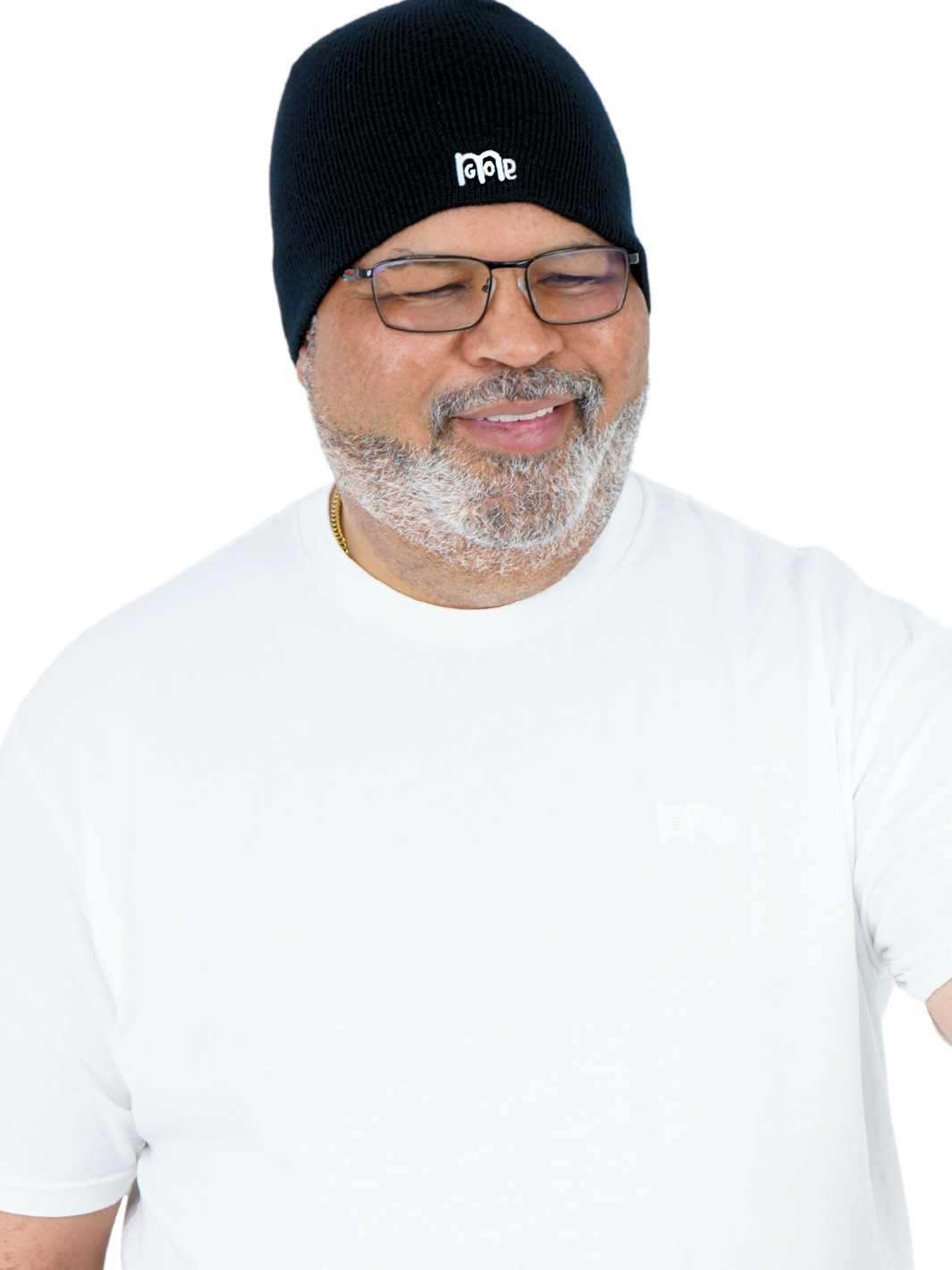 Black Skull Cap Beenie made of 100% silky soft acrylic with White GODinme logo embroidery. 