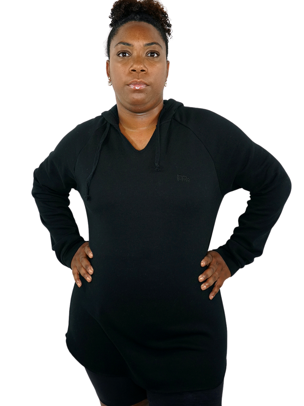 Women's Black Tunic Top, can also be worn as a dress, offers a stylish design and superior comfort while representing GOD in you with logo at left chest. Order Yours Today!
