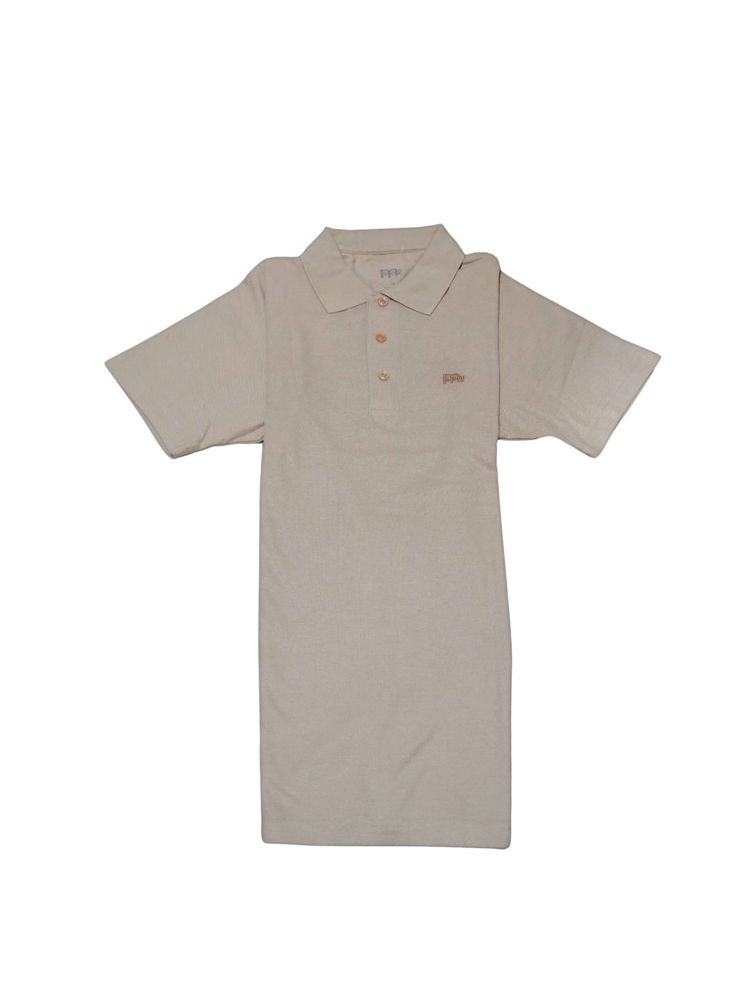 Classic-Fit Beige Polo Shirt with Beige GODinme Logo: Perfect for any occasion.
