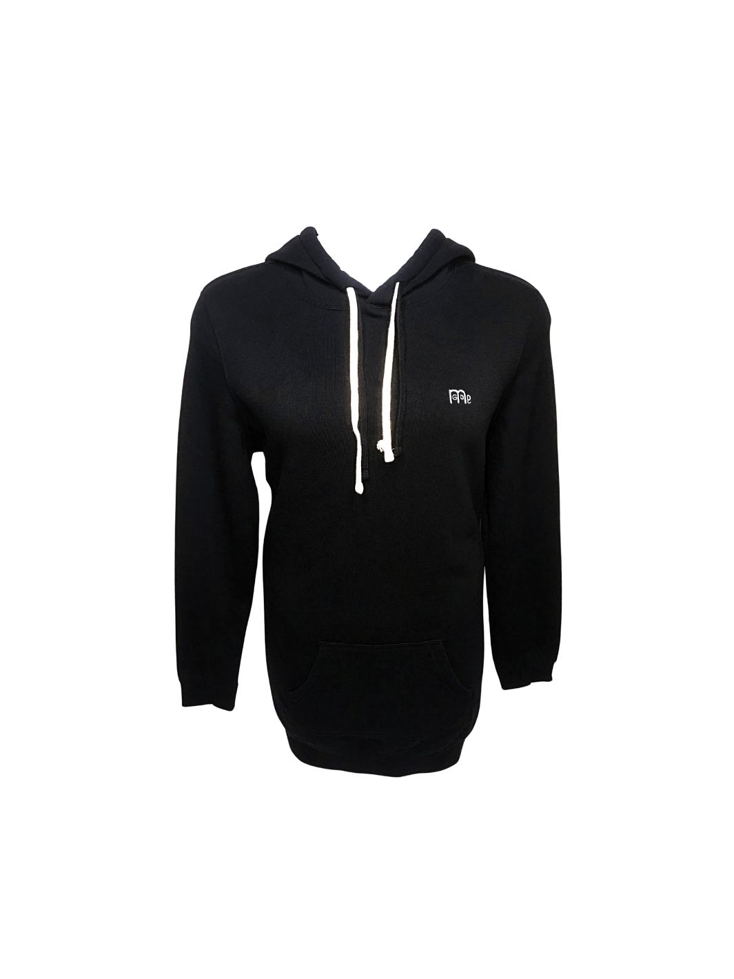Women’s Black GODinme Hoodie Dress with two drawstrings and superior quality fabric.