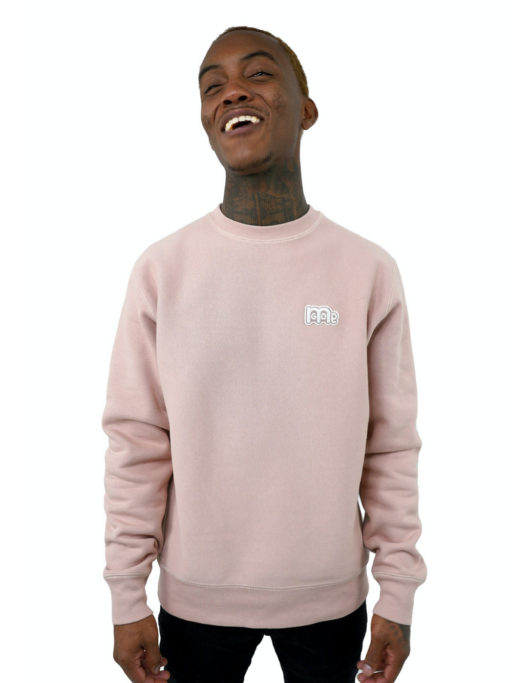 Dusty Pink Crewneck with premium cross grain design to ensure long-lasting comfort and wear. Featuring logo at left front and GODinme on the back.