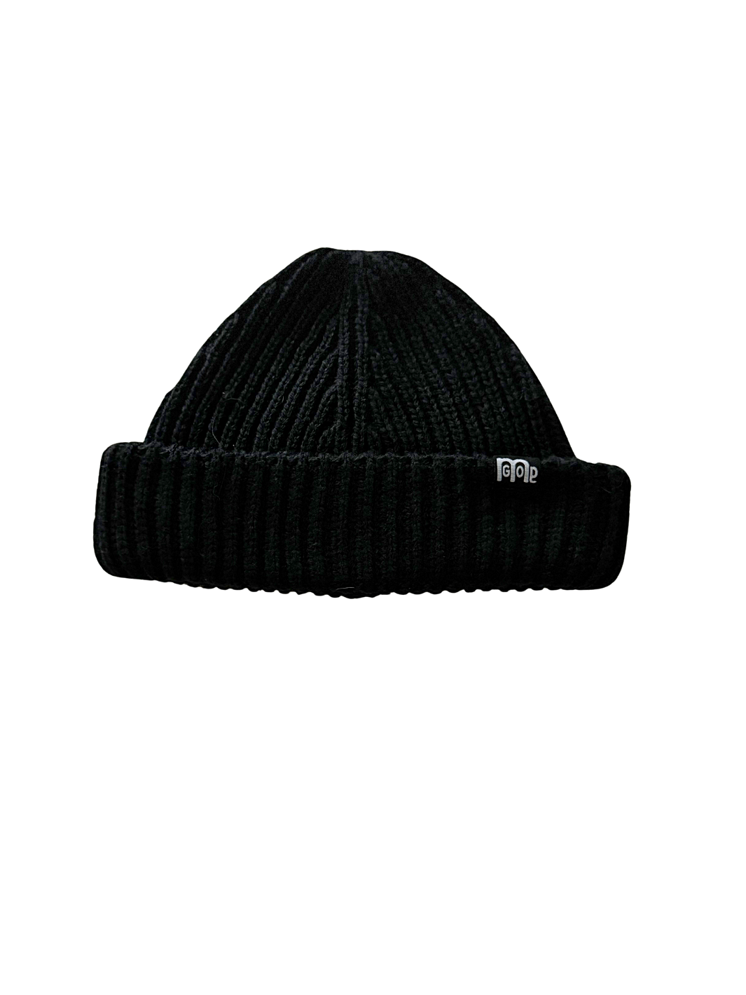 Black GODinme Fisherman Beanie – Christian knit hat with tag logo