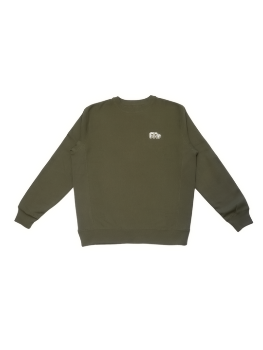 Olive Green Crewneck with premium cross grain design to ensure long-lasting comfort and wear. Featuring logo at left front and GODinme on the back.
