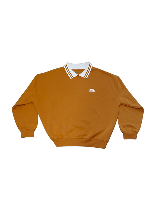 Incredibly comfortable and stylish Oversized Collared Crewneck in Gold with attached collar. The GODinme patches on front and back represent your Faith boldly