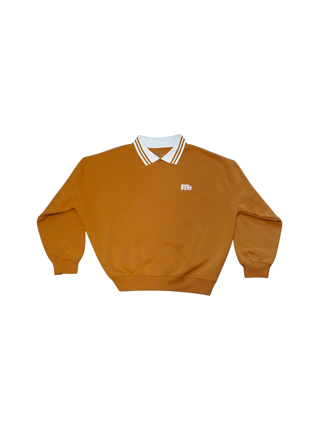 Incredibly comfortable and stylish Oversized Collared Crewneck in Gold with attached collar. The GODinme patches on front and back represent your Faith boldly.