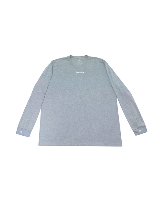 Made to feel like sueded peach fuzz, this Grey long sleeve shirt offers unbeatable comfort. The GODinme printed on front chest and the logo on sleeve cuffs and upper back represent boldness and style.