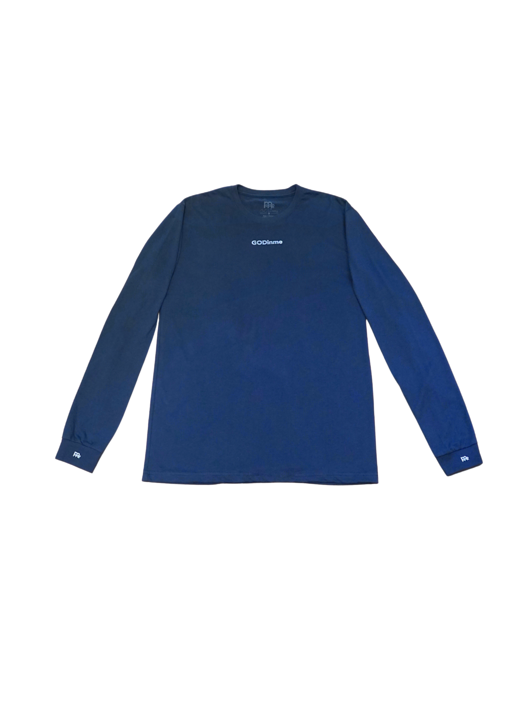 Made to feel like sueded peach fuzz, this Blue long sleeve shirt offers unbeatable comfort. The GODinme printed on front chest and the logo on sleeve cuffs and upper back represent boldness and style.