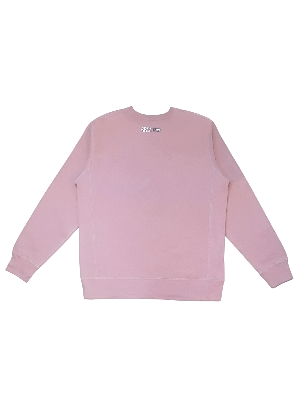 Dusty Pink Crewneck with premium cross grain design to ensure long-lasting comfort and wear. Featuring logo at left front and GODinme on the back