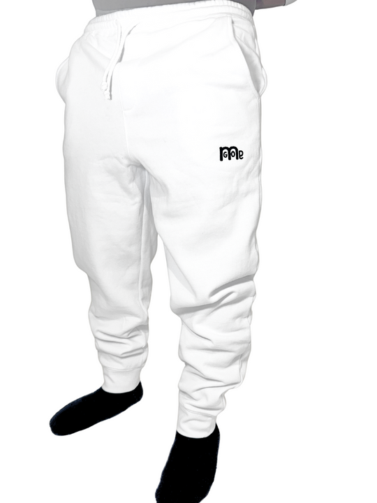 Experience the ultimate comfort in Men's joggers with GODinme! Made with premium quality fabric, these White GODinme sweat pants offer an elastic waistband for that perfectly relaxed fit. Featuring ribbing ankle cuffs, sewn eyelets, and the signature GODinme logo (in White) at left leg.