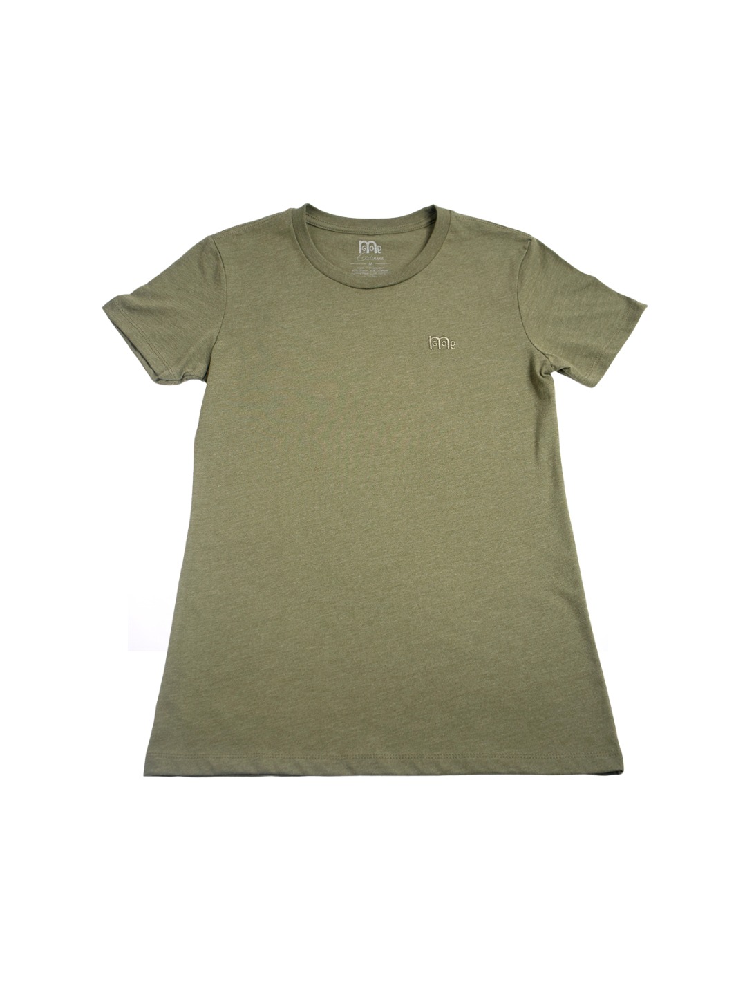 Women's Army Green GODinme T-Shirt: Super soft, lightweight with feminine curve design, and matching Army Green GODinme logo at left chest.