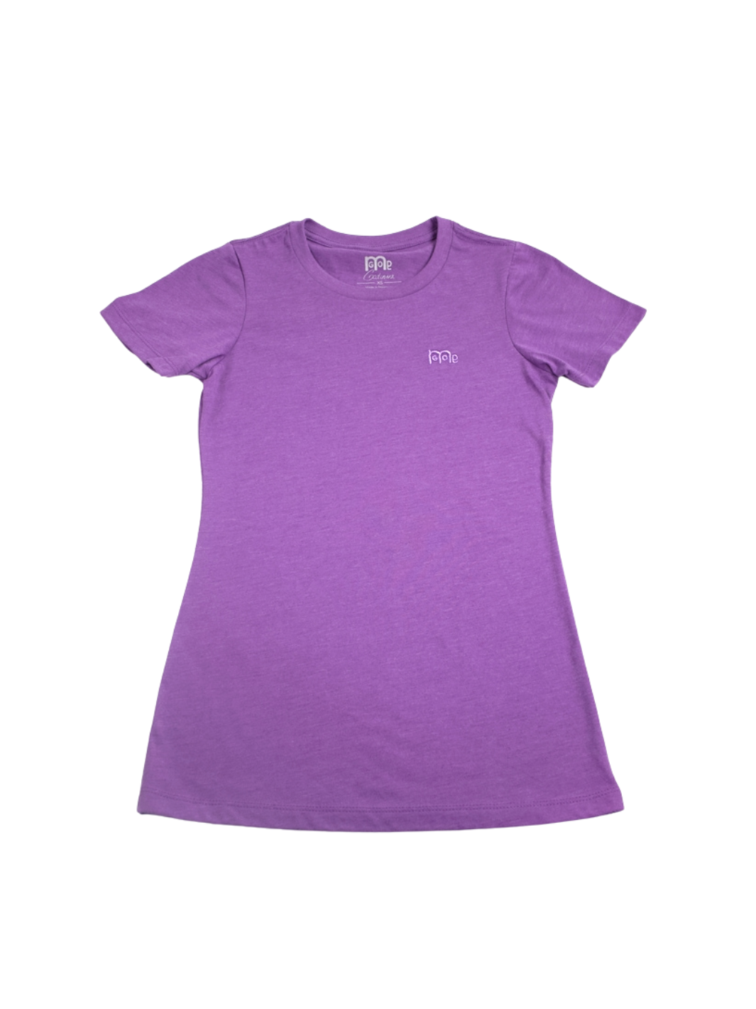 Women's Purple GODinme T-Shirt: Super soft, lightweight with feminine curve design, and matching Purple GODinme logo at left chest.