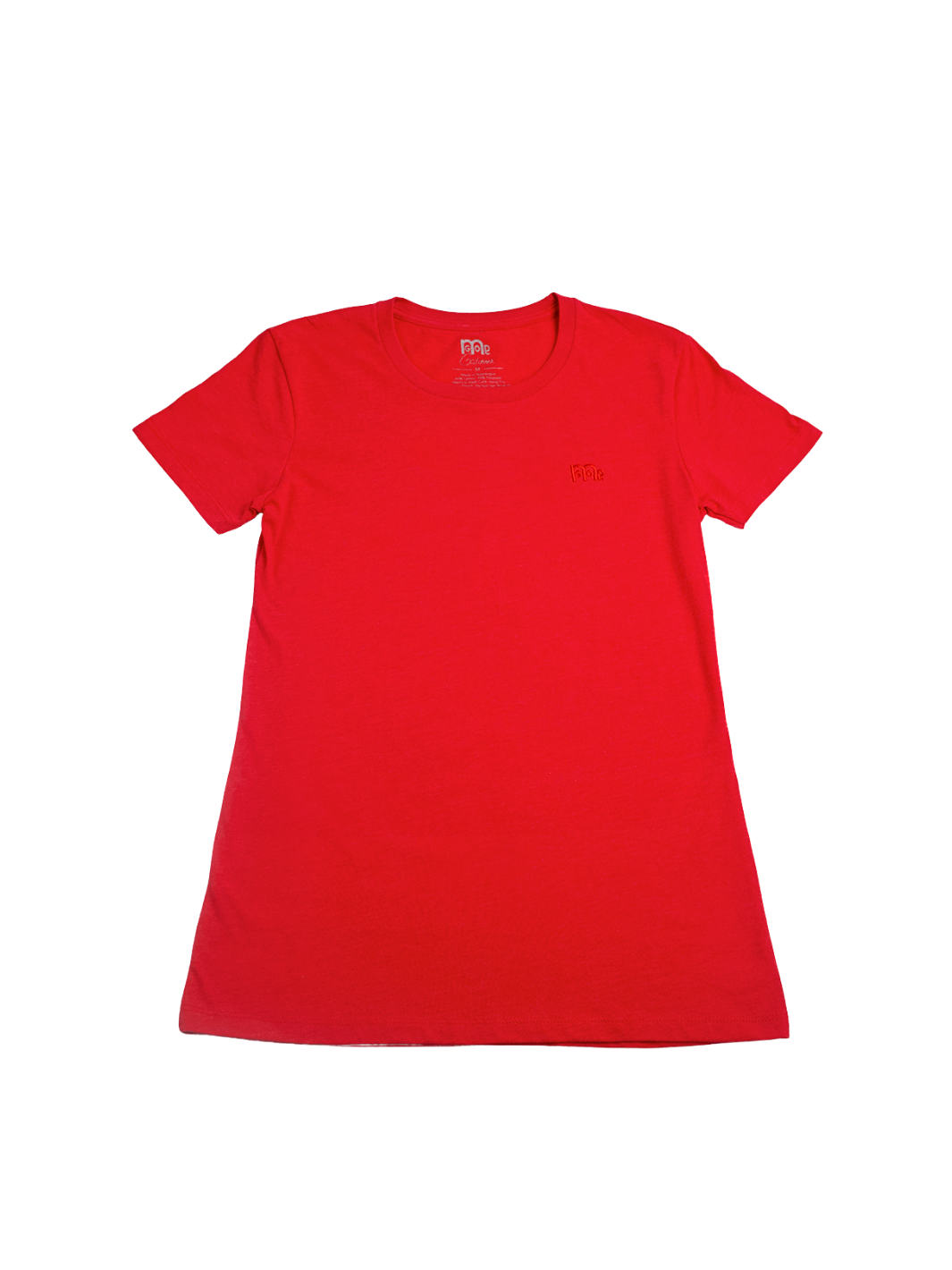 Women's Red GODinme T-Shirt: Super soft, lightweight with feminine curve design, and matching Red GODinme logo at left chest.