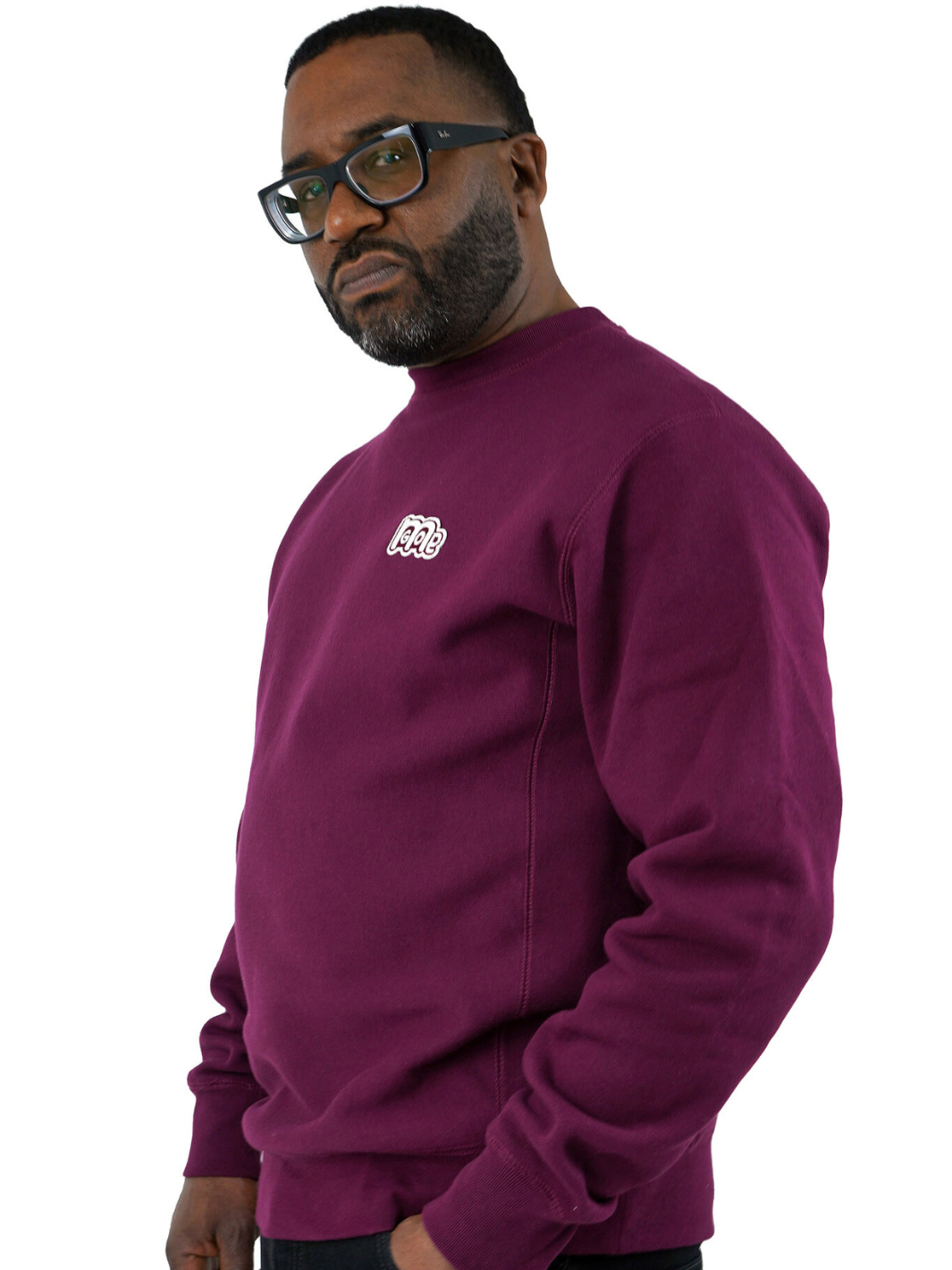 Luxury Maroon Crewneck with premium cross grain design to ensure long-lasting comfort and wear. Featuring logo at left front and GODinme on the back.