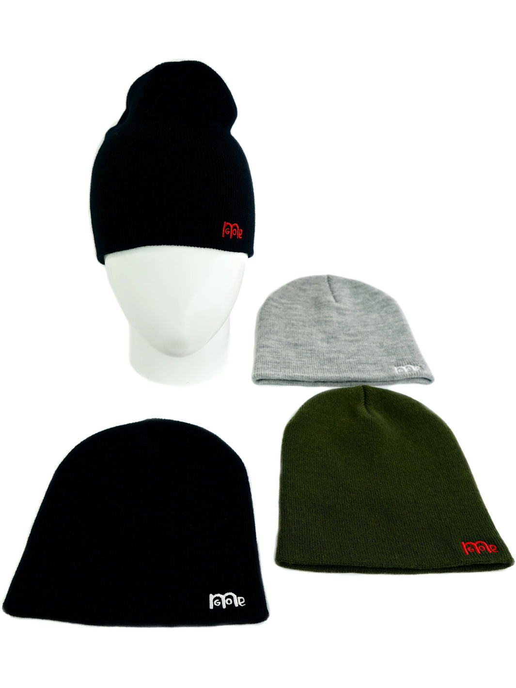 Skull Cap Beenie made of 100% silky soft acrylic with GODinme logo embroidery.