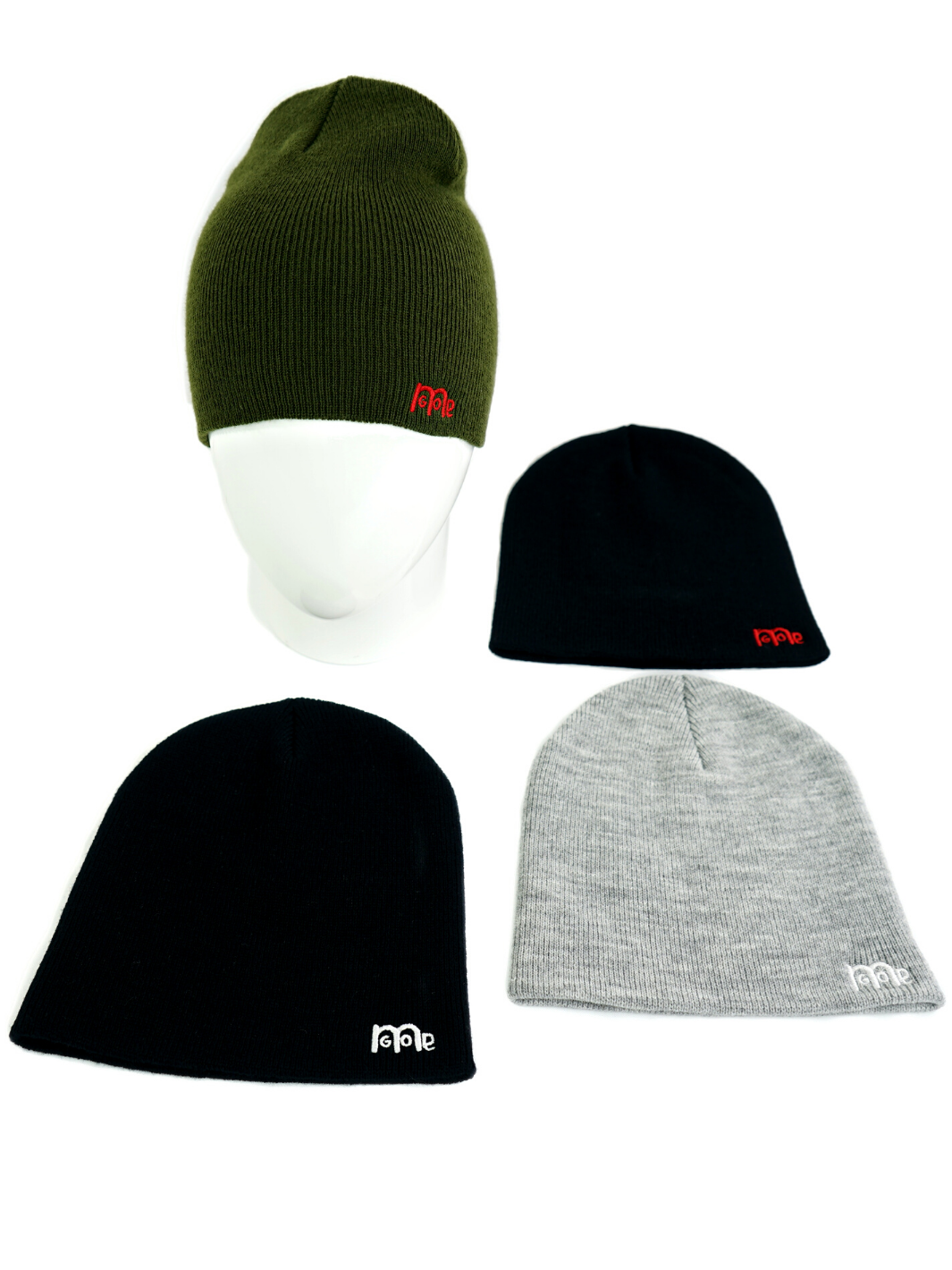Skull Cap Beenie made of 100% silky soft acrylic with GODinme logo embroidery.